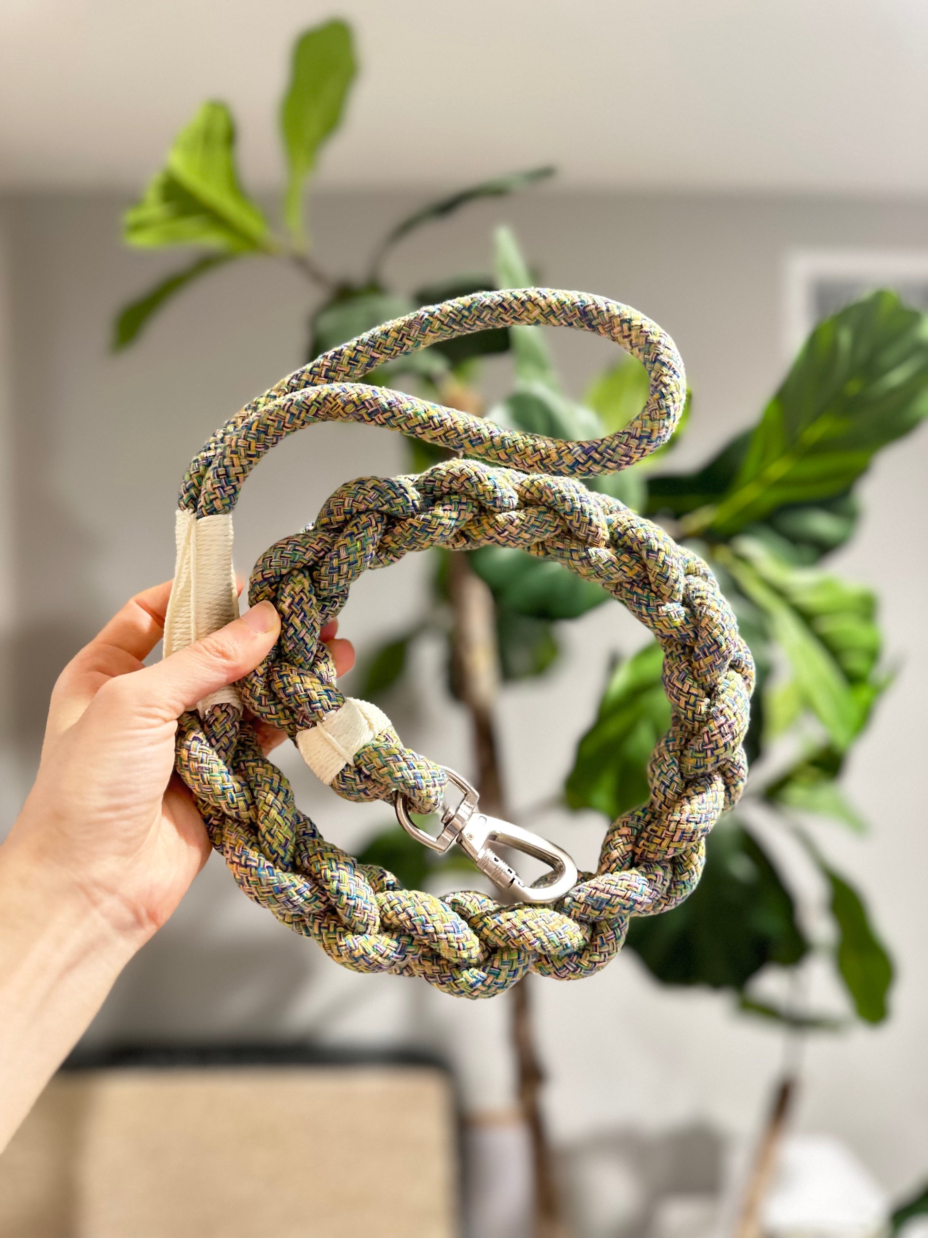 New: Handcrafted Olive Dog Leash | Sustainable |Stylish
